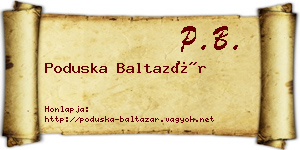 Poduska Baltazár névjegykártya